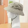 Bérets UV Protection Femme Chapeau Camouflage Impression extérieure avec sangle à étanche-vent Cap