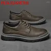 Chaussures décontractées British Business Men Sneakers Vérine en cuir Round Toe Footwes's Footwear Lace Up Oxford Basic Boots