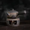 Bols japonais poterie grossière artérielle artisanale chauffante chauffante en céramique rétro chauffeur de bougie