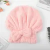 Turban do włosów z mikrofibry na ręczniki Bowknot Caper Firma Mikrofibra Szybkie suszenie czapek do sauny akcesoria łazienkowe