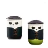 Tazze da 300 ml di ceramica creativa panda tazza di latte da tè tazza da caffè con filtro cover simpatici regali di compleanno amanti dei cartoni animati set per amico