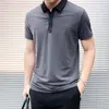 2024 Seda de gelo de primeira classe Camisa polo confortável e respirável para mangas curtas masculinas e respirando letra de negócios bordado de negócios pra m-3xl