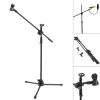 Monopods Black Swing Boom Floor Metal Microphone Stand Ajusterbar Stage Microphone Holder TripoD for Performance Live