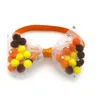 Hundkläder 50/100 st Fall Thanksgiving Pet Bow slips Söt hårboll stil orange bowtie grooming accessoarer för små hundar underlag