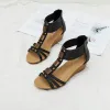 Sandalen 2022 Wedge Sandalen Dames Zomerschoenen Elegante dames Rome Sandalen Modemerk Vrouwelijke sandalia's Zwarte Wedge Heels Sandalen