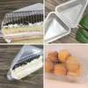 Hediye sargısı 100pcs kare cheesecake kutuları dilim kek kutusu üçgen turta tutucular cupcake konteyner için fırın partisi düğün