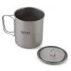 Levert Lixada Ultralight Titanium Cup draagbare camping picknick Water Cup Mok met opvouwbare handgreep 300 ml/350 ml/420 ml/550 ml/650 ml/750 ml