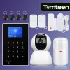 Kits Tomteen Tuya Smart WIFI GSM Security Alarm System with Tuya IP Camera Support Alexa & Google Assistant Wireless Alarm Kit