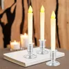 Titulares de vela 20 PCs Candelários de base eletrônicos Decoração de velas de castelas Plástico Country de Natal Vintage