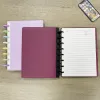 Notebooks 2pcs A5 Lederabdeckung für Disc -Ringbindung Notebooks Planer Pilzloch Planer Binder Notebook Deckt Office Accessoires