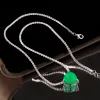 Colliers Ffgem Sterling Silver 925 Tennie Collier Choker Simple Heart Gemstone Emerald Diamond White Gold Women Fine bijoux Party Gift