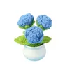 Flores decorativas Decoração de flores de malha artesanal Planta em vaso realista para crochê artesanal de crochê Floral