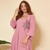 Etnik Giyim 2024 Afrikalı Kadın Moda Elbise Uzun Kollu Çiçek Nakış Dubai Müslüman Fas Türkiye İslam Zarif Maxi Elbiseler