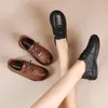 Casual Shoes Spring Monther Manual Thick-soled College Style Loafers Genuine Leather Fashion Women