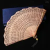 Dekoracyjne figurki | Birmese Eaglewood Fan Classic Dust Out Out Out Chinese Handicraft Sandalwood Folding Prezent