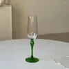 Wijnglazen 1 stks ouderwetse champagne glazen groene staaf goblet huishouden zoete smaragd smalderde huisbar drinkware