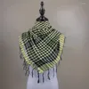 Sjaals Colorblock Houndstooth Patroon Shemagh sjaal Arabische woestijn nek hoofd wrap keffiyeh vierkante sjaal met kwastjes