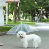 Vestuário de cachorro dobrando fácil moda transparente transparente chuva guarda -chuva de chuva com cães leva plástico para