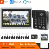 Interphone Homefong Tuya Alexa Video Door Téléphone, Caméra de porte vidéo avec moniteur, écran tactile de 10 pouces, 2 sonnets de porte du clavier 1080p