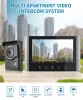 Interphone Video Système d'interphone 7 pouces moniteur de porte filaire câblée Téléphone de porte Kits de porte de porte en intérieur