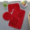 Pillow 3pc Bathroom Set Rug Mat Toilet Lid Cover Plain Solid Color Bathmats Three Piece Of Minimalist S