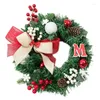 Decorative Flowers Traditional Christmas Front Door Wreath Artificial Pine With Shatterproof Ball Ornaments For Ideal Autumn