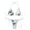 Kobiety Symproar Summer Sexy Pineapple Print bikini zestaw żeński mikro brazylijski bikini swobodny cienki, szczupły plażowe odzież 2024