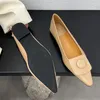 Casual schoenen schoeiselglaasjes boot voor vrouwen in 2024 buiten vrouwelijke puntige teen mode ondiepe dames flats met