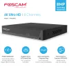 Enregistreur Foscam 4k 8 canal 8MP Réseau vidéo Recordier pour le système de caméra de sécurité fonctionne uniquement avec 4K / 5MP / 4MP HD Foscam IP Cameras Poe NVR