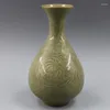 Vases Green Chinese Antique Carved Flower Pattern Japanese Porcelain Vase Bud Ceramic Craft