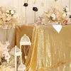 Table Cloth Sequin Tablecloth Glitter Rectangular Gold For Birthday Wedding Decoration Party Banquet Home Decor Support Custom