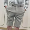 Varumärkeskläder Summer Suit Shorts Män rak Business Formal Wear Slim Fit Casual Short Homme Kne Längd Kvalitet 28-36 240403