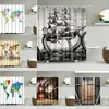 Shower Curtains Sunny Beach Scenery Anchor Printed 3D Bath Washable Bathroom Curtain With Hooks Accessories