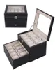 20 rutnät läderklocka Display Show Case Box Jewelry Collection Lagringsarrangör Hela2368061