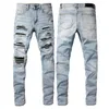 Jeans New Fashion Mens Designer Jeans Pantalons de jean de haute qualité Ripped Denim Luxury Hip Hop Pantalon à glissière en détresse pour hommes de haute qualité 2024-088