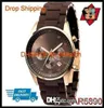 100 Mouvement japonais d'origine Drop New Brown Rose Gold Watch Rubber Chronograph Sport Lovers Watch AR5890 AR58916572051