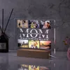 Texte de po personnalisé PO personnalisé 3d Lampe acrylique chambre personnalisée de nuit pour maman papa aime la famille de la famille d'anniversaire jour cadeau 240402