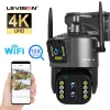 Cameras LS VISION 8MP 4K IP Camera Outdoor WiFi PTZ Three Lens Dual Screen 10X Optical Zoom Auto Tracking Waterproof Security CCTV Cam