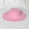 Roze fedora hoed voor mannen vrouwen Britse mode retro plafond vintage Frans 95 cm breed brim Panama Church 240402