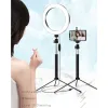 Monopods 20 cm LED -ringljus med stativstativ USB Ringlight Selfie Stick Ring Lights Makeup Light Ring med Set Lighting Fill Righ Righ