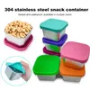 Storage Bottles 4/6Pcs Small Snack Containers With Silicone Lids Salad Dressing Container Stainless Steel Stackable For Daycare School