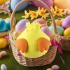 Decoratieve bloemen chick bufor cartoon geel ornament kip welkom bord ambachtelijke benodigdheden maken buiten thuismuur