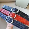 New Braided 38mm Men Belt For Woven Luxury Genuine Leather Cow Stripes Hand Knit Designer Girdle High Quality Male Belts 100CM-125CM with box pure hand woven belt