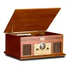 Turntables wooden vintage FM Analog Tuning/CD music center record player,Bluetooth and Builtin Stereo Speakers vinyl turntable cartridge