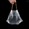 Sacs de rangement des sacs à emporte transparente sac à emporte aliment et boisson Fruit Emballage Shopping Hand TrawstRing Baking Gift Plasticbag