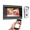 Interphone TMezon Tuya App Home System Interphone Système Wiless WiFi Smart IP Video Door Sheel 1080p 7 pouces avec sonnette filaire 1x1080p