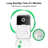 Sonnets de porte Meian Wireless Doorbell wifi bienvenue sonnette visuelle visuelle HD Changement de porte de porte smart Vision nocturne Vidéo Interphone Sécurité à la maison