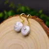 Dangle Earrings NaturalWhite Baroque Coin Pearl18KEar Drop Hook Handmade Silver Office Wedding Unisex Women Anniversary Hoop