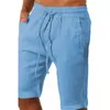 Mannen katoenen linnen shorts losse sportstrand zomer casual lading soild gym pocket juridische mantel mannelijke kleding 240325