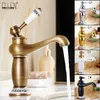 Bathroom Faucet Antique Bronze Finish Brass Basin Sink Solid Faucets Single Handle Water Mixer Taps Bath Crane ELFCT001 240325